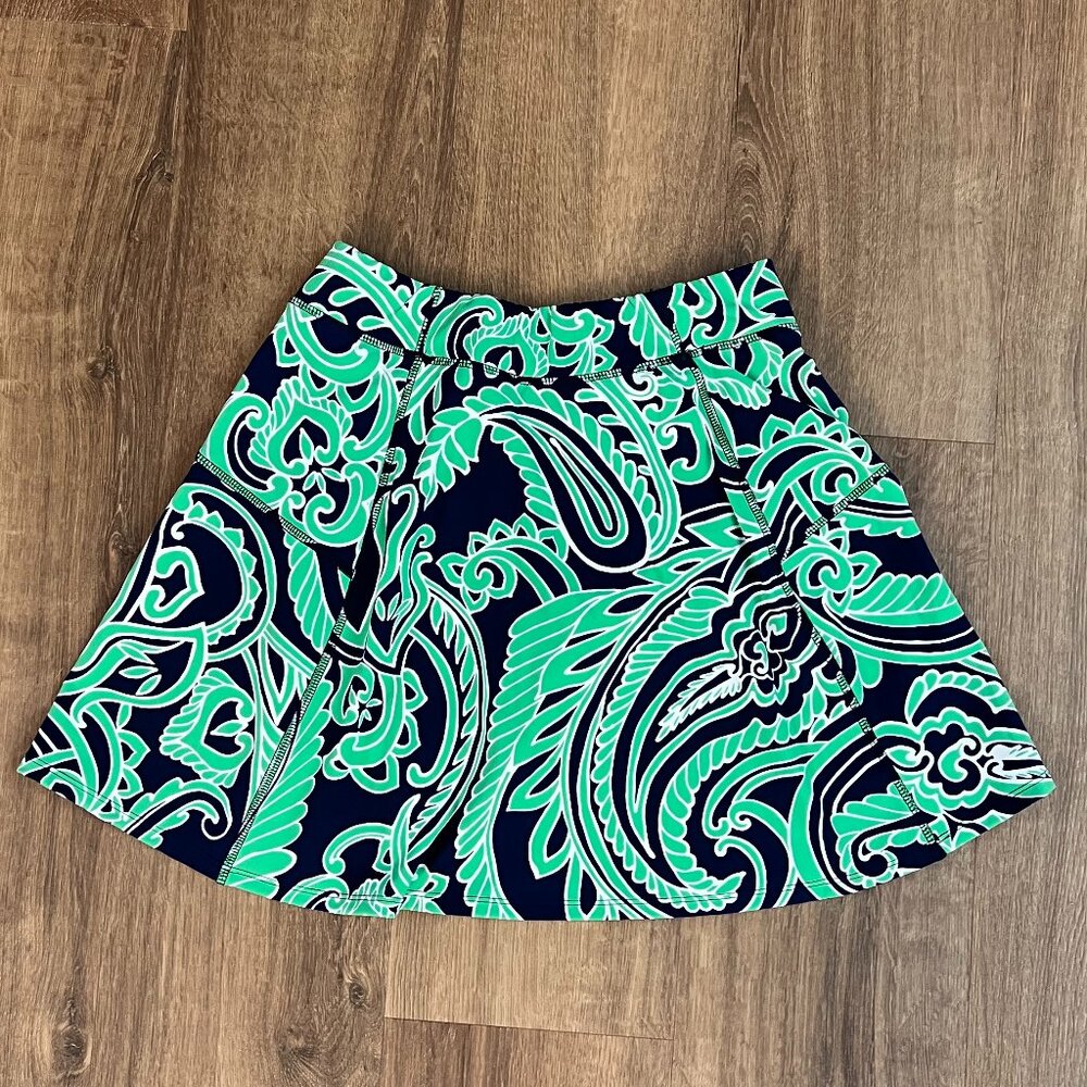 NEW Talbots Out & About Skort - Impressive Paisley Blue Green Sz XS - Picture 2 of 12
